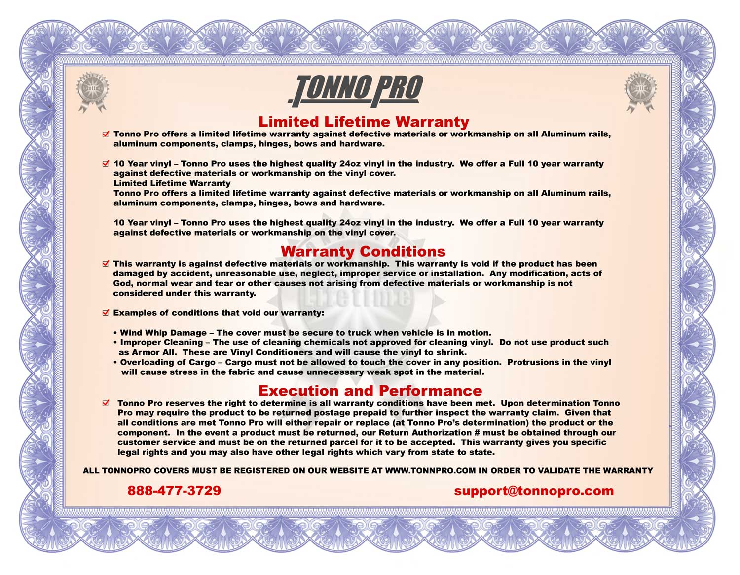 Tonno Pro Warranty