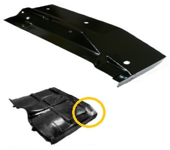 1967-1972 GM Pick Up Rear Cab Floor Keyparts Right Repair Panel