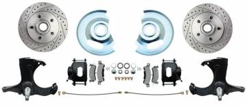 1963-1970 Chevy/GMC Truck 5 Lug Disc Brake Conversion Wheel Kit Powder Coated Black Caliper