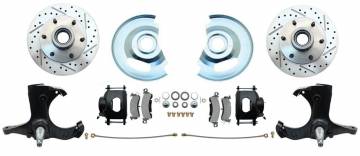 1963-1970 Chevy Truck 6 Lug Disc Brake Conversion Wheel Kit Powder Coated Black Calipers