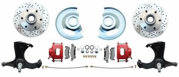 1963-1970 Chevy Truck 6 Lug Disc Brake Conversion Wheel Kit Powder Coated Red Calipers