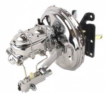 1973-1987 Chevy and GMC Truck 11" Booster & Chrome Oval Master Cylinder Kit (Disc/Drum)