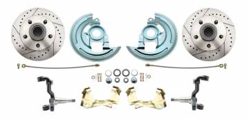 1964-1972 GM A Body (Chevelle, GTO, Cutlass) Stock Height Front Disc Brake Kit w/ Drilled & Slotted Rotors- NO CALIPERS