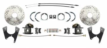 DBK1012FSLX  -  Rear GM 1955-1968 Full Size 10/12 Bolt Pattern Disc Brake Conversion Kit  with E-Brake & Drilled/Slotted Rotors