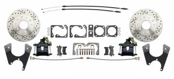 DBK1012SLX-B  -  GM F, X Body 10/12 Bolt Pattern Rear Disc Brake Kit with E-Brake & Powder Coated Black Calipers Staggered Shocks