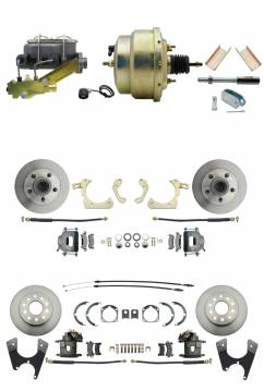 DBK55581012FS-GMFS1-211  - 1955-1958 GM Full Size Front & Rear Power Disc Brake Kit (Impala, Bel Air, Biscayne) & 8" Dual Zinc Boo