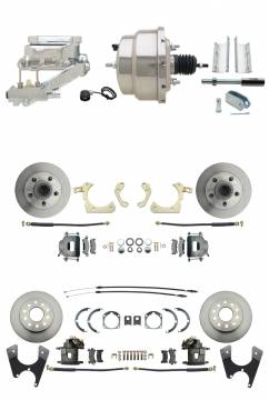 DBK55581012FS-GMFS1-329  - 1955-1958 GM Full Size Front & Rear Power Disc Brake Kit (Impala, Bel Air, Biscayne) & 8" Dual Chrome B