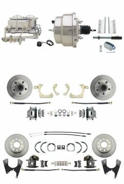 DBK55581012FS-GMFS1-330  - 1955-1958 GM Full Size Front & Rear Power Disc Brake Kit (Impala, Bel Air, Biscayne) & 8" Dual Chrome B