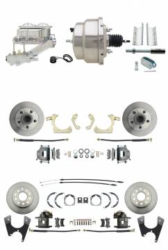 DBK55581012FS-GMFS1-331  - 1955-1958 GM Full Size Front & Rear Power Disc Brake Kit (Impala, Bel Air, Biscayne) & 8" Dual Chrome B