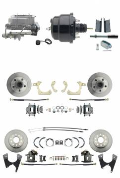 DBK55581012FS-GMFS1-722  - 1955-1958 GM Full Size Front & Rear Power Disc Brake Kit (Impala, Bel Air, Biscayne) & 8" Dual Powder C