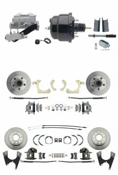 DBK55581012FS-GMFS1-723  - 1955-1958 GM Full Size Front & Rear Power Disc Brake Kit (Impala, Bel Air, Biscayne) & 8" Dual Powder C