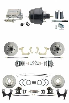 DBK55581012FS-GMFS1-724  - 1955-1958 GM Full Size Front & Rear Power Disc Brake Kit (Impala, Bel Air, Biscayne) & 8" Dual Powder C