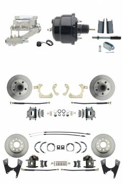 DBK55581012FS-GMFS1-725  - 1955-1958 GM Full Size Front & Rear Power Disc Brake Kit (Impala, Bel Air, Biscayne) & 8" Dual Powder C
