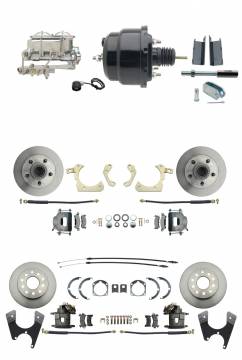 DBK55581012FS-GMFS1-726  - 1955-1958 GM Full Size Front & Rear Power Disc Brake Kit (Impala, Bel Air, Biscayne) & 8" Dual Powder C