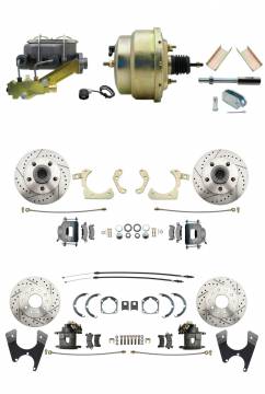 DBK55581012FSLX-GMFS1-211  - 1955-1958 GM Full Size Disc Brake Kit Drilled/Slotted Rotors (Impala, Bel Air, Biscayne) & 8" Dual Zi