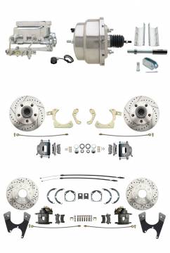 DBK55581012FSLX-GMFS1-328  - 1955-1958 GM Full Size Disc Brake Kit Drilled/Slotted Rotors (Impala, Bel Air, Biscayne) & 8" Dual Ch