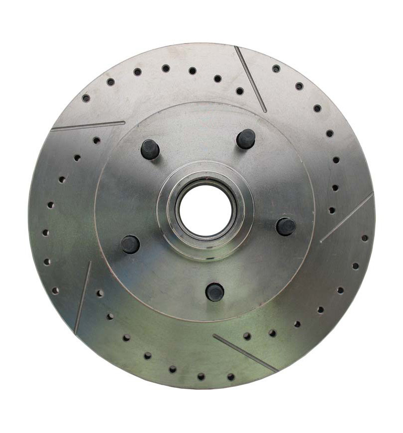 DBK55581012FSLX-GMFS1-329  - 1955-1958 GM Full Size Disc Brake Kit Drilled/Slotted Rotors (Impala, Bel Air, Biscayne) & 8" Dual Ch