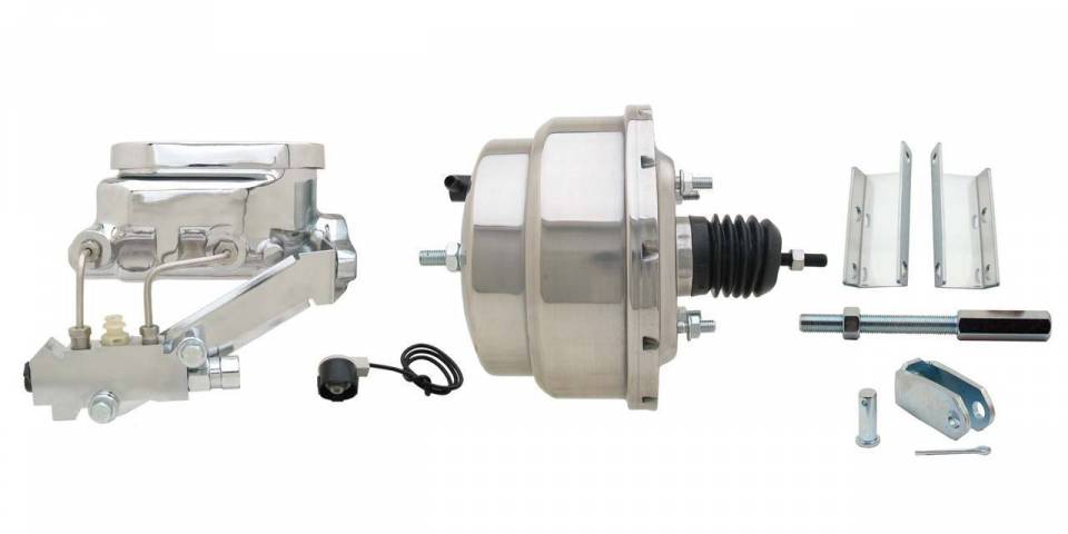 DBK55581012FSLX-GMFS1-329  - 1955-1958 GM Full Size Disc Brake Kit Drilled/Slotted Rotors (Impala, Bel Air, Biscayne) & 8" Dual Ch