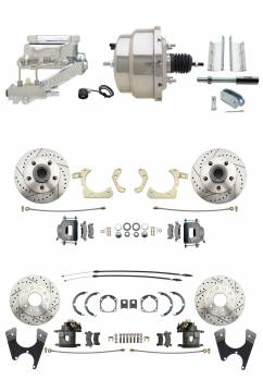 DBK55581012FSLX-GMFS1-329  - 1955-1958 GM Full Size Disc Brake Kit Drilled/Slotted Rotors (Impala, Bel Air, Biscayne) & 8" Dual Ch