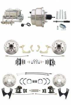 DBK55581012FSLX-GMFS1-330  - 1955-1958 GM Full Size Disc Brake Kit Drilled/Slotted Rotors (Impala, Bel Air, Biscayne) & 8" Dual Ch