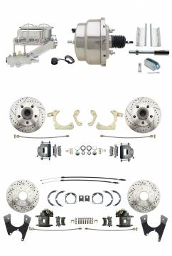 DBK55581012FSLX-GMFS1-331  - 1955-1958 GM Full Size Disc Brake Kit Drilled/Slotted Rotors (Impala, Bel Air, Biscayne) & 8" Dual Ch
