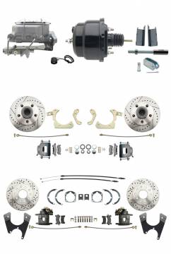 DBK55581012FSLX-GMFS1-722  - 1955-1958 GM Full Size Disc Brake Kit Drilled/Slotted Rotors (Impala, Bel Air, Biscayne) & 8" Dual Po