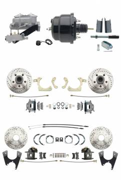 DBK55581012FSLX-GMFS1-723  - 1955-1958 GM Full Size Disc Brake Kit Drilled/Slotted Rotors (Impala, Bel Air, Biscayne) & 8" Dual Po