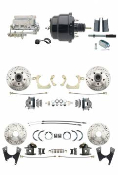 DBK55581012FSLX-GMFS1-724  - 1955-1958 GM Full Size Disc Brake Kit Drilled/Slotted Rotors (Impala, Bel Air, Biscayne) & 8" Dual Po
