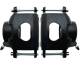 DBK55581012FSLXB-GMFS1-329  - 1955-1958 GM Full Size Front & Rear Power Disc Brake Kit Black Powder Coated Calipers Drilled/Slotte