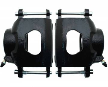 DBK55581012FSLXB-GMFS1-725  - 1955-1958 GM Full Size Front & Rear Power Disc Brake Kit Black Powder Coated Calipers Drilled/Slotte