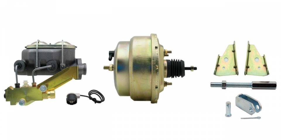 DBK64721012LX-GM-215  - 1964-1972 GM A Body Front & Rear Power Disc Brake Conversion Kit Drilled & Slotted Rotors w/ 8"Dual Zinc B