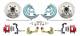 DBK64721012LXR-GM-217  - 1964-1972 GM A Body Front & Rear Power Disc Brake Conversion Kit Drilled & Slotted & Powder Coated Red Ca