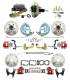 DBK64721012LXR-GM-217  - 1964-1972 GM A Body Front & Rear Power Disc Brake Conversion Kit Drilled & Slotted & Powder Coated Red Ca