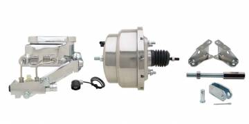 GM-309 - GM A, F, X 8" Chrome Flat Top Master Power Brake Booster Conversion Kit (Disc/ Drum)