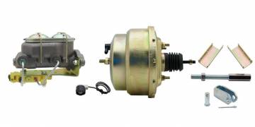 GMFS1-210-  1955-1958 GM Full Size (Impala, Bel Air) 8" Dual Zinc Booster Conversion Kit w/ Cast Iron Master Cylinder Bottom Mount