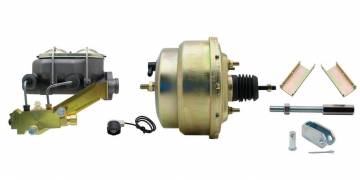 GMFS1-211-  1955-1958 GM Full Size (Impala, Bel Air) 8" Dual Zinc Booster Conversion Kit w/ Cast Iron Master Cylinder Left Mount D