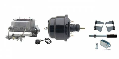 GMFS2-722-  1959-1964 GM Full Size (Impala, Bel Air) 8" Dual Powder Coated Black Booster Conversion Kit w/ Aluminum Master Cylinde