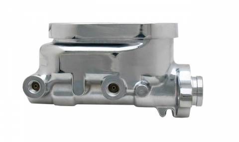 MCK113BM - Universal Chrome Flat Top Master Cylinder w/ Bottom Mount Disc/ Drum Proportioning Valve