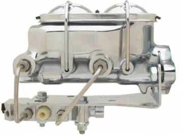 MCK114BM - Universal Chrome Dual Bail Master Cylinder w/ Bottom Mount Disc/ Drum Proportioning Valve