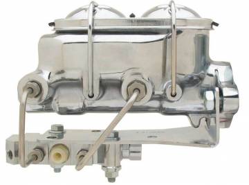 MCK114DBM - Universal Chrome Dual Bail Master Cylinder w/ Bottom Mount Disc/Disc Proportioning Valve
