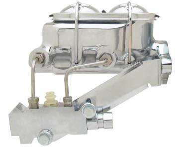 MCK114DLM - Universal Chrome Dual Bail Master Cylinder w/ Left Mount Disc/Disc Proportioning Valve