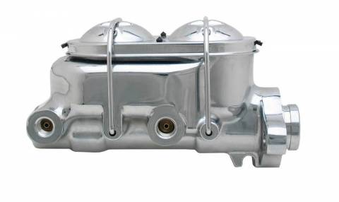 MCK114LM - Universal Chrome Dual Bail Master Cylinder w/ Left Mount Disc/ Drum Proportioning Valve