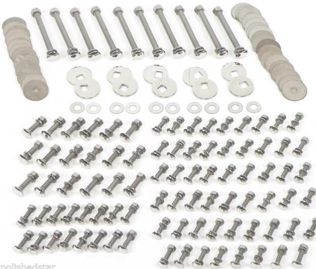67-72 GM Long Step Bed Bolt Kit Unpolished Stainless 392 PCS
